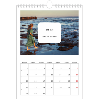 Fotokalender A4 Enkel (20 x 30 cm) — Hela historien [Mars]