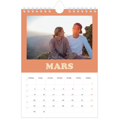 Fotokalender A5 Enkel — Retro ramar [Mars]