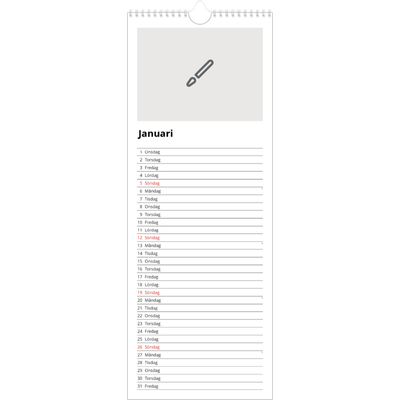 Fotokalender Smal  — Designa din egna fotoprodukt [Januari]