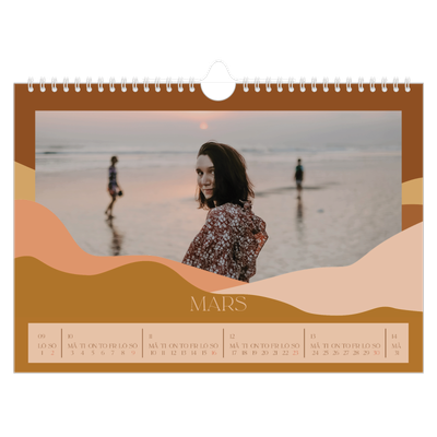 Fotokalender A4 Enkel — Neutrala berg [Mars]