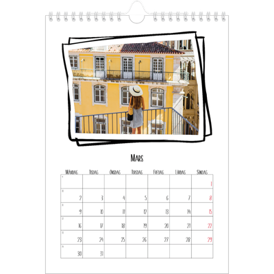Fotokalender A4 Enkel (20 x 30 cm) — Albumögonblick [Mars]