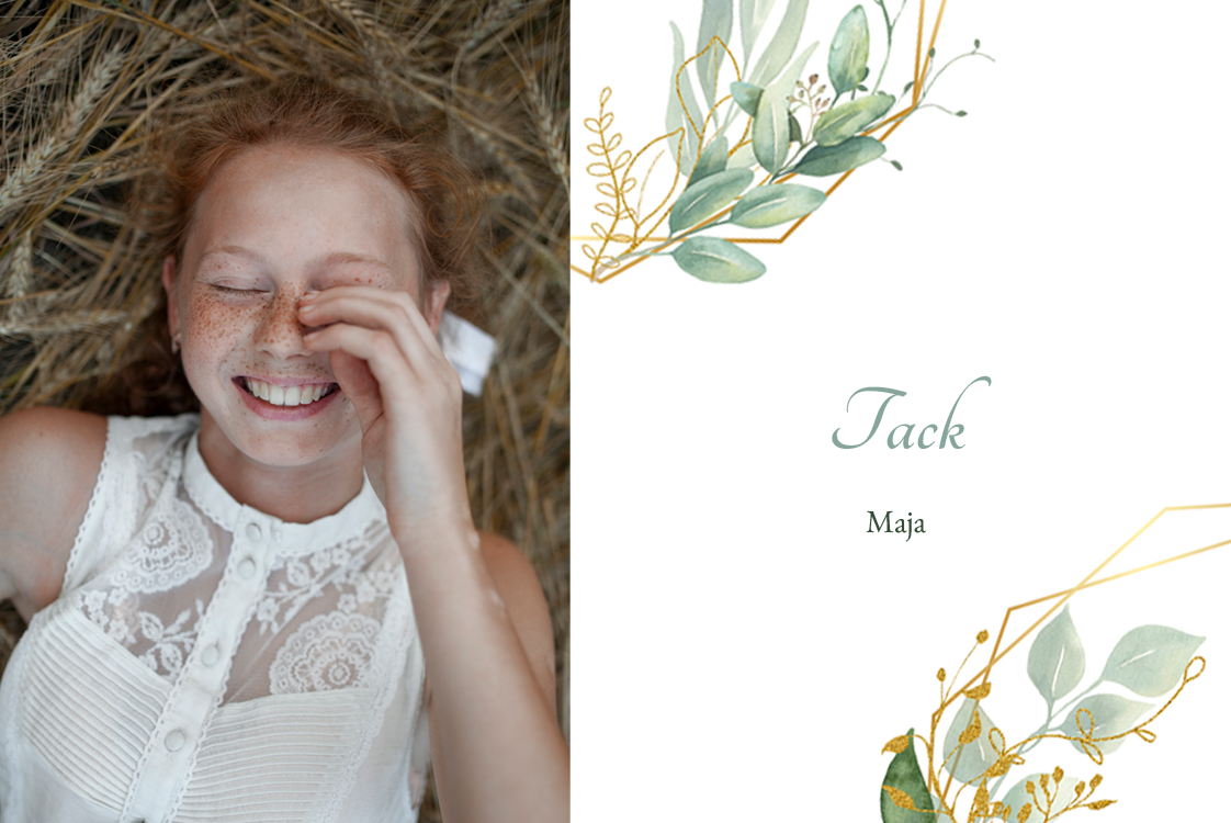 Tack — Eukalyptus och guldkvist