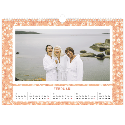 Fotokalender A3 Enkel — Blomstermönster [Februari]