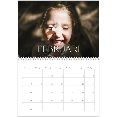 Fotokalender A3 Klassisk (30 x 40 cm) — Tolv stora månader [Februari]
