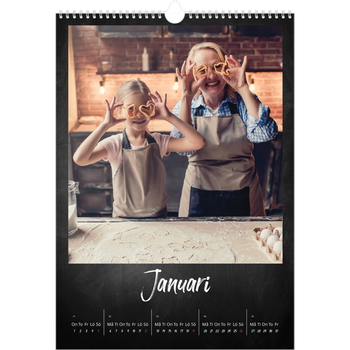 Fotokalender A3 Enkel — Svart tavla