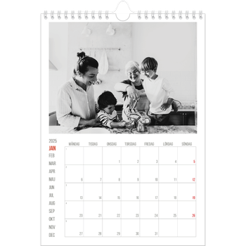 Fotokalender A4 Enkel — Röda höjdpunkter