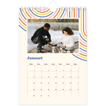 Fotokalender A5 Enkel — Retro ränder