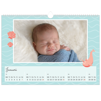 Fotokalender A3 Enkel — Söta djur