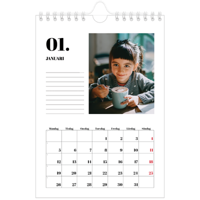 Fotokalender A5 Enkel — Serif och ögonblick [Januari]