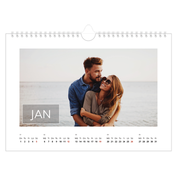 Fotokalender A4 Enkel — Stor dato