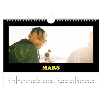 Fotokalender A4 Enkel — Rolig typografi [Mars]