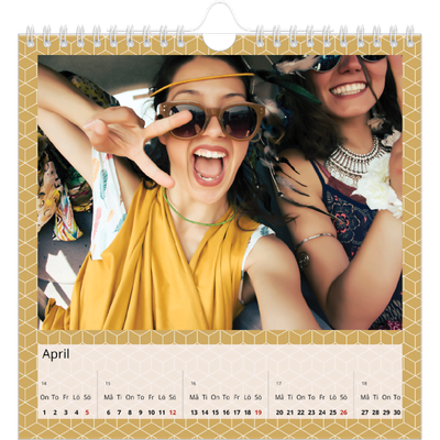 Årskalender kvadratisk — Geometrisk [April]