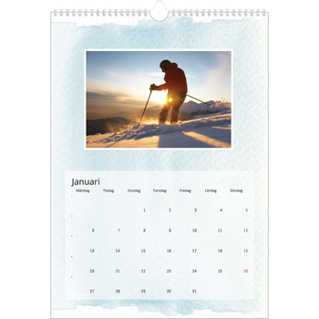 Fotokalender A3 Enkel — Akvareller i bakgrunden