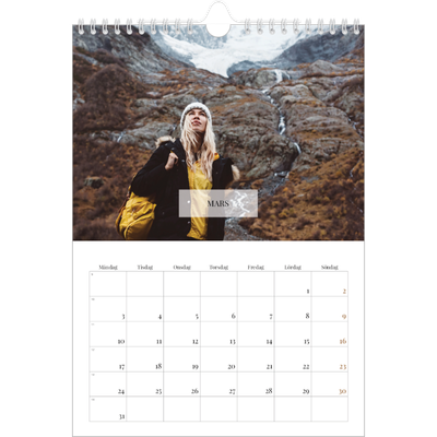 Fotokalender A4 Enkel (20 x 30 cm) — Klassisk kalender [Mars]