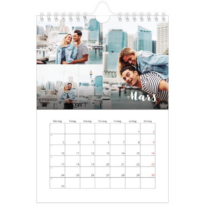 Fotokalender A5 Enkel — Handskrift på bilden [Mars]