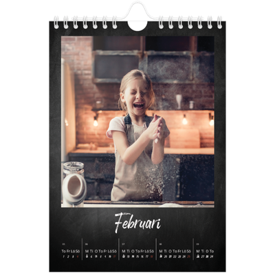 Fotokalender A5 Enkel — Svart tavla [Februari]