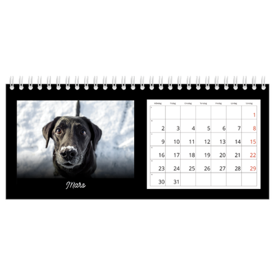 Skrivbordskalendrar — Svart [Mars]