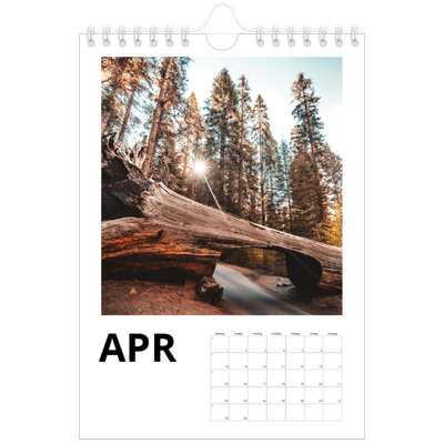 Fotokalender A5 Enkel — Vit kalender [April]