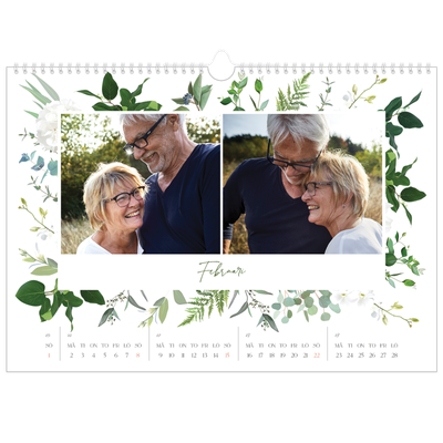 Fotokalender A3 Enkel — Klassiska blommor [Februari]