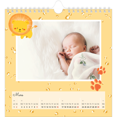 Årskalender kvadratisk — Söta djur [Mars]