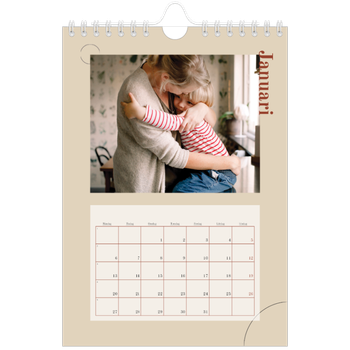 Fotokalender A5 Enkel — Asymmetrisk text