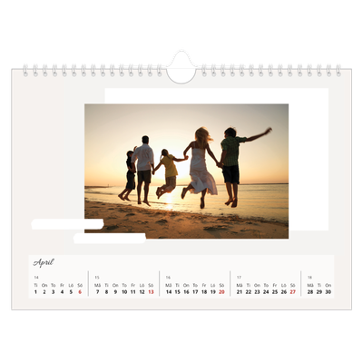 Fotokalender A4 Enkel — Pastell färger [April]