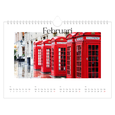 Fotokalender A4 Enkel — Min reseskildring [Februari]