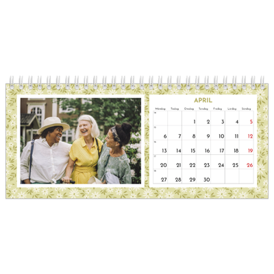 Skrivbordskalendrar — Blomstermönster [April]