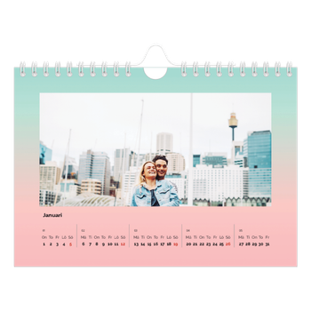 Fotokalender A5 Enkel — Pastelltoner