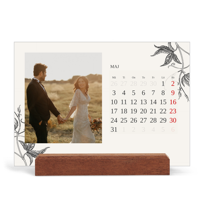 Skrivbordskalender med träställ - Liggande  — Bläck & murgröna [omslag]
