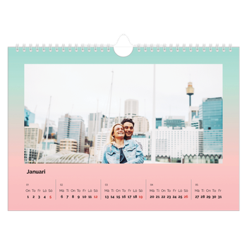 Fotokalender A4 Enkel — Pastelltoner