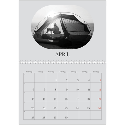 Fotokalender A3 Klassisk (30 x 40 cm) — Den öppna vägen [April]