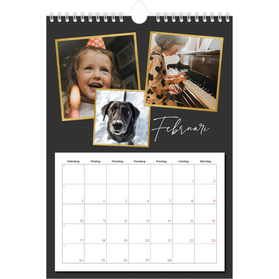 Fotokalender A4 Enkel (20 x 30 cm) — Goda minnen [Februari]