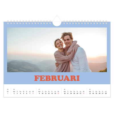 Fotokalender A4 Enkel — Retro ramar [Februari]