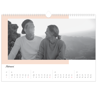 Fotokalender A3 Enkel — Färgglada ramar [Februari]