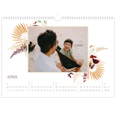 Fotokalender A3 Enkel — Bohemisk stil [April]
