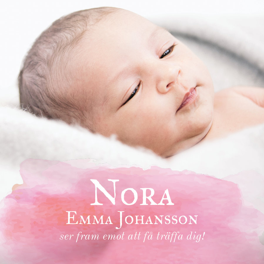 Inbjudningar — Rosa akvarell