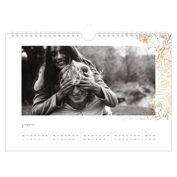 Fotokalender A4 Enkel — Guldblomma