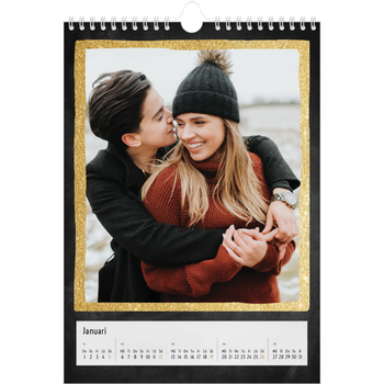 Fotokalender A4 Enkel — Ramar med glitter