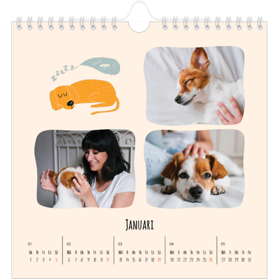 Årskalender kvadratisk — Hundtassar och klotter [Januari]