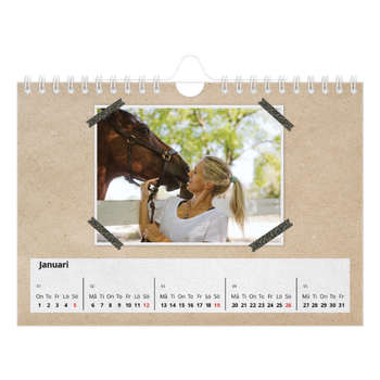 Fotokalender A5 Enkel — Naturmaterial och tejp
