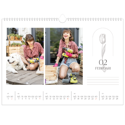 Fotokalender A3 Enkel — Enkel botanisk [Februari]