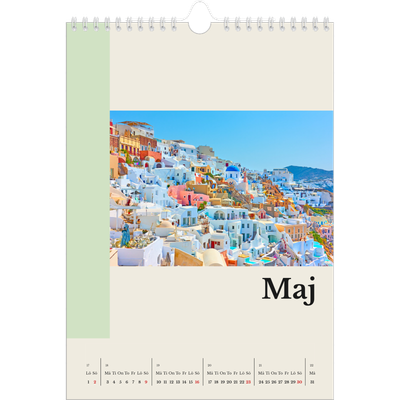 Fotokalender A4 Enkel (20 x 30 cm) — Världens sevärdheter [Maj]