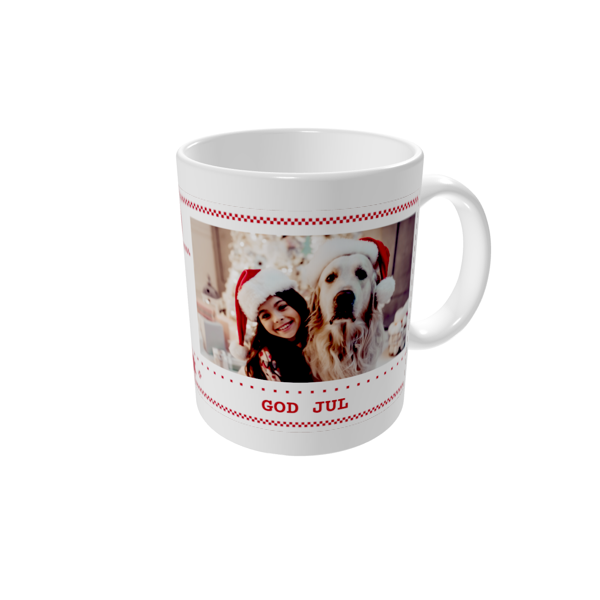 Fotomugg — Julmönster rött