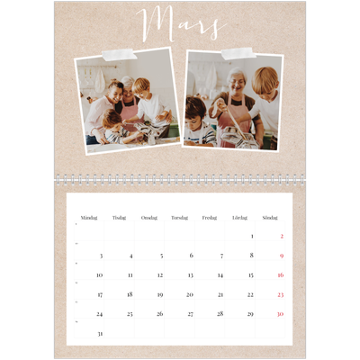 Fotokalender A3 Klassisk (30 x 40 cm) — Scrapbook kalender [Mars]