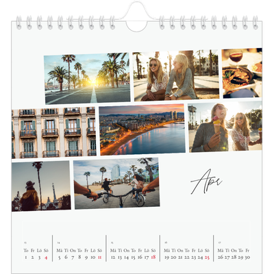Årskalender kvadratisk — Stadssemester (vit) [April]