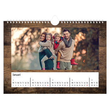 Fotokalender A4 Enkel — Paneler i trä