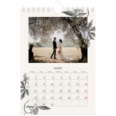 Fotokalender A5 Enkel — Bläck & murgröna [Mars]