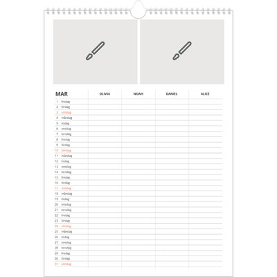 A3 Familjeplanerare — Designa själv - Familj på 4 [Mars]