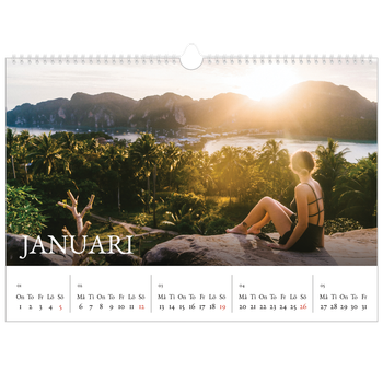 Fotokalender A3 Enkel — Enkel serif-teckensnitt
